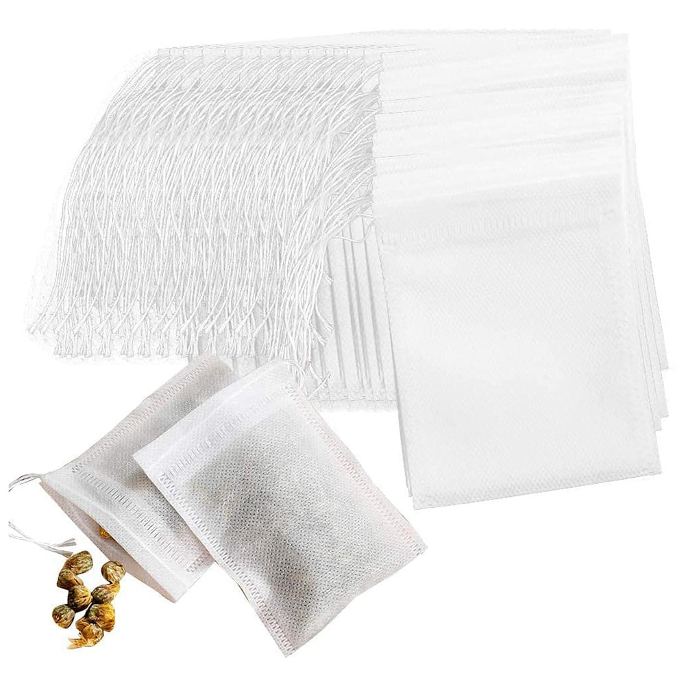 Disposable Tea Filter Bags Drawstring For Spice Herbal Empty Teabags 100Pcs 084 