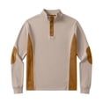 thumbnail image 3 of Ceisia Men's Loose Fit Long Sleeve Henley Shirts with Color Block Patchwork, Stretch Cotton Blend Stand Collar Casual Tops Gifts, 3 of 8