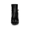 thumbnail image 6 of BLISSFUL STEP Women's Pointed Toe Stiletto Clear Heels Ankle Boots Black 7, 6 of 7