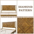 thumbnail image 5 of Ethan Solid Wood King Bed Frame with Diamond Headboard - Rustic & Mid-century Modern - Acacia Wood Platform Bed - Compatible with All Mattresses - No Box Spring Needed - Rustic Dark Brown, 5 of 7