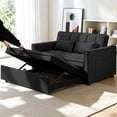 thumbnail image 6 of AISWORD 55" 3 in 1 Convertible Sleeper Sofa Bed, Pull Out Loveseat for Small Spaces, Black, 6 of 6