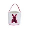 thumbnail image 1 of Matsuzay Bolsa de conejito Canasta de Pascua Conveniencia Cubos de vacaciones Suministros para niños Patrones surtidos decorativos Bolsas con Almacenamiento y organización del hogar Rosa brillante, 1 of 6