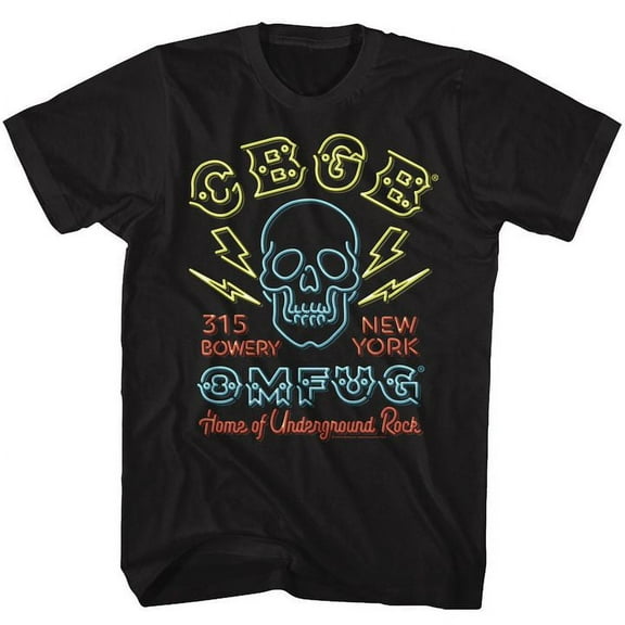 CBGB Neon Sign Black Adult T-Shirt 5Xl