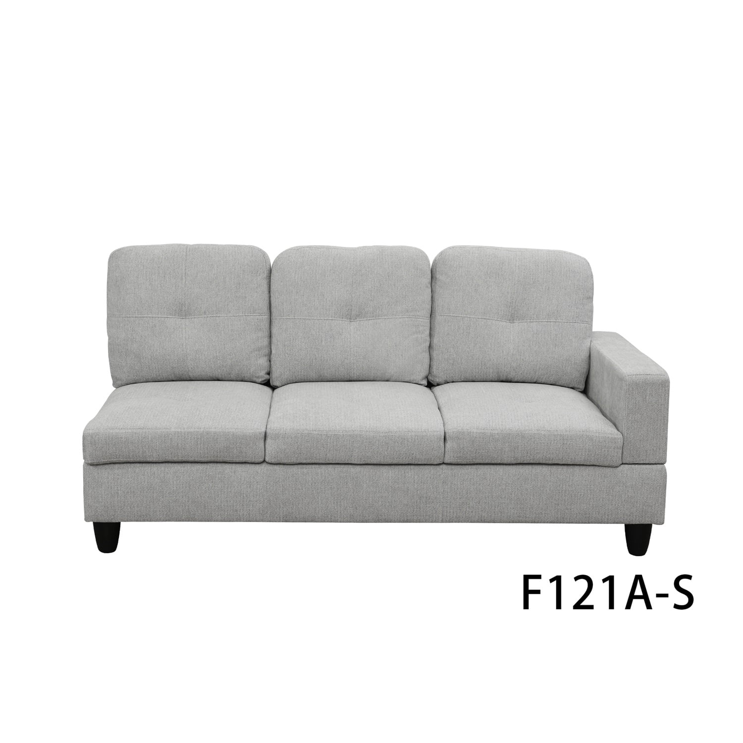 Hommoo 4 Seat Living Room Furniture Sets, Flannel Sectional Sofa, Modern L-Shaped Couches and Sofas Set for Home, Off-white(No Ottomans)