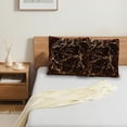 thumbnail image 5 of PEONAVET Velvet Decorative Throw Pillow Covers, 18×18 Soft Solid Square Cushion Case, Marble Pattern Pillow Case for Couch Sofa Bed Home Decoration（Coffee）, 5 of 6