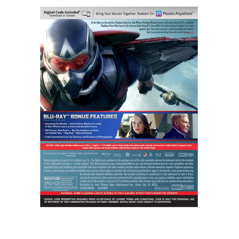 カラフラブル【Blu-ray】 Captain America: Brave New World (Walmart Exclusive O-Sleeve) (Blu