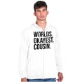 thumbnail image 5 of Worlds Okayest Cousin Family Relative Zip Up Hoodie Men's Women's Brisco Brands L, 5 of 5