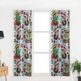 thumbnail image 5 of Christmas Blackout Curtains | Light Blocking Print Window Curtains, Western Cow Cactus Xmas Balls Botanical Blue Thermal Insulated Window Drapes for Living Room Kitchen (2 Panels, 104"W x 52"L), 5 of 7