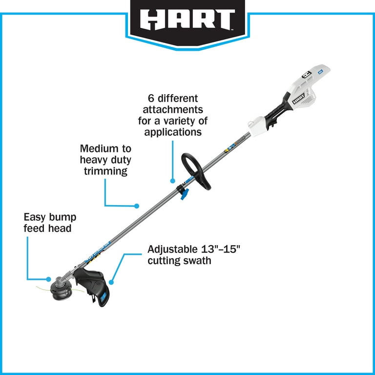Hart 40-Volt Cordless Brushless Attachment Capable 15-inch String Trimmer Kit (1) 4.0Ah Lithium-Ion Battery
