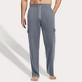 thumbnail image 2 of CharmCyan Mens Casual Lounge Pants with Pockets Elastic Waistband Relaxed Fit Soft Lightweight Trousers for Home or Gym Wear Gray 2XL, 2 of 2