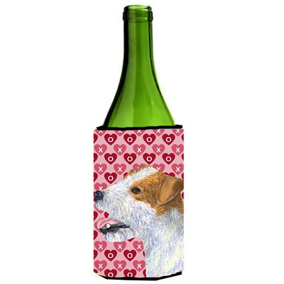 Jack Russell Terrier Hearts Love Valentines Day Wine bottle sleeve Hugger