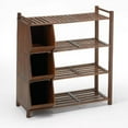 thumbnail image 2 of 6.75' Chocolate Brown 4-Tier Outdoor Shoe Rack Cubby, 2 of 6