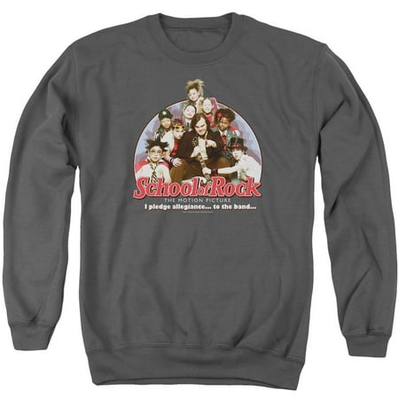 - SCHOOL OF ROCK/I PLEDGE ALLEGIANCE - ADULT CREWNECK SWEATSHIRT - CHARCOAL - LG