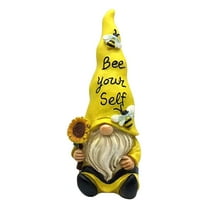 PATLOLLAV Bee Gnomes Decorations,Resin Honey Bee Gnomes Kitchen Home Ornaments Bumble Gnomes Decor Spring Sunflower Gnome Swedish Tomte Gnome Figurines Tiered Tray Tabletop Decor