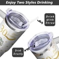 thumbnail image 3 of 30 Years Gifts Anniversary Tumbler with Handle and Straw, 40 Oz Pearl Wedding Cups Stainless Steel 30th Wedding Gifts Anniversary, Valentine Mug 30th Gifts Anniversary for Couple, Parents Friends, 3 of 6