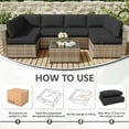 thumbnail image 5 of Kimunuk 14 Piece Outdoor Furniture Replacement Cushions, 5" Foam Foam High-Density, Fits 6-Seat Sectional Rattan Conversation Set, Patio Water-Resistant Sofa Cushions, Grey, 5 of 6