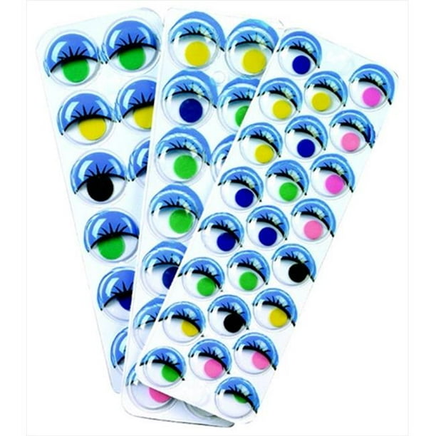 Peel And Stick Wiggle Eye With Painted Lids And Lashes, Pack Of 100