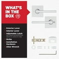 thumbnail image 5 of Kwikset Halifax Square Privacy Lever Doorknob Polished Chrome, 5 of 9