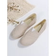 thumbnail image 4 of Stitch Detail Slip On Flats  Beige Vacation Solid Color Women‘s Flat Shoes, 4 of 6