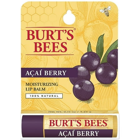 Burt's Bees 100% Natural Moisturizing Lip Balm, Acai Berry 0.15 oz