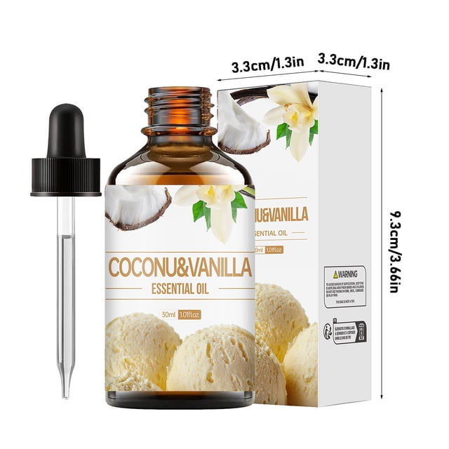 Suero hidratante antiarrugas con aceite de coco y vainilla. Aromaterapia para el cuidado del cabello con jabón. 30 ml.