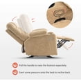 thumbnail image 6 of Manual Glider Rocker Recliner Chair for Nursery, USB Ports, Cup Holders, Fabric 8002(Beige), 6 of 6