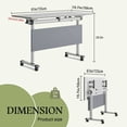 thumbnail image 3 of Folding Conference with Wheels White 6PCS 61"D x 19.7"W x 29.5"H with Drawers Barriers for 10 seat Meeting Classroom, 3 of 7