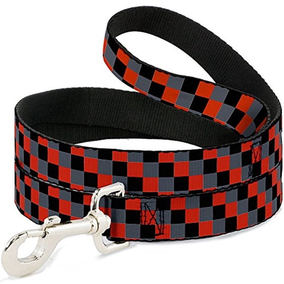 buckle-down "checker purple gold" pet leash, 6' x 1 2"