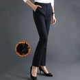 thumbnail image 6 of FNFYFH Dress Pants Women Plus Size Thermal Fleece Lined Pants Straight Leg Classic Business Casual Pants Stretch Work Leggings with Pockets, 6 of 6