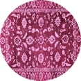 thumbnail image 1 of Ahgly Company Indoor Round Oriental Pink Traditional Area Rugs, 3' Round, 1 of 4