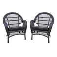 thumbnail image 1 of Jeco Chaise en Osier Espresso avec Coussin Noir - Ensemble de 2, Espresso, 1 of 2