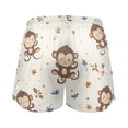 thumbnail image 2 of Women's Short Sleep Pants Sleep Shorts for Women Women's Pajama Bottoms Women's Athletic Shorts Suitable for Home Use Relaxation XXL Cute Brown Cartoon Monkey, 2 of 8
