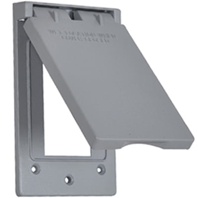 Gfi Out Cover Hubbell Electrical Products 1C-GV Gray Weatherproof Vertical GFI Receptacle Flip Cover ()