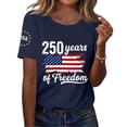 thumbnail image 2 of MEICHEN Womens 250th Anniversary Freedom Tops Usa Flag Printed Short Sleeve Blouses Summer Cotton Relaxed Fit Graphic Tees 4th of July Tshirts, 2 of 6