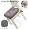 thumbnail image 5 of Chair Cushions for Dining Chairs 6 Pack, Tufted Memory Foam Kitchen Seat Cushions, Non-Slip Chair Pads with Ties, 16.5” x 16.5” x 3.5”-Set of 6（Light Brown）, 5 of 14