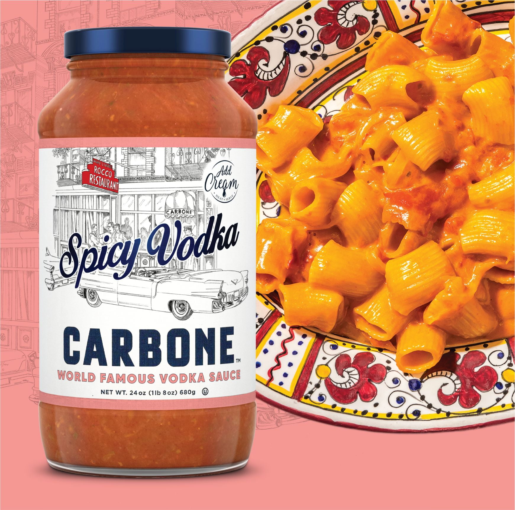 Carbone Fine Foods Spicy Vodka Sauce, 24 oz