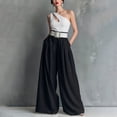 thumbnail image 2 of Women's High Waist Wide Leg Pants Elegant Pleated Work Business Casual Suit Trousers by Yigetop Black L, 2 of 7