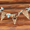 thumbnail image 2 of FENGGUIQU Bunting Banner De Lino Marrón Con Lunares Y Huellas Para Fiesta, 2 of 5