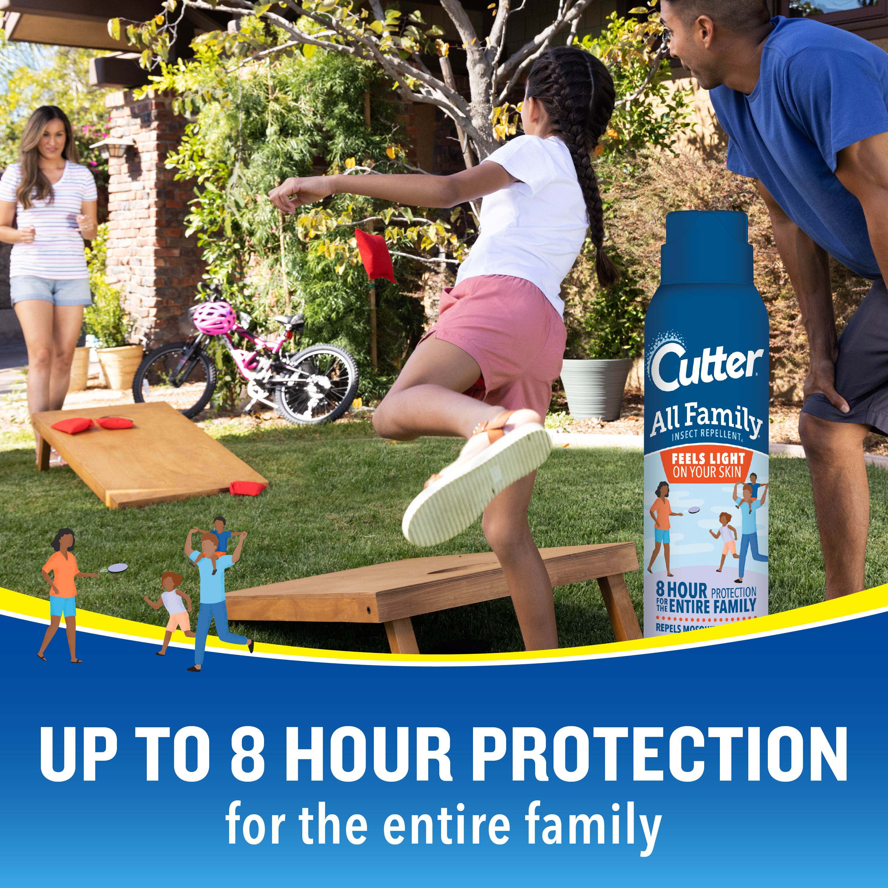 Cutter All Family Insect and Mosquito Repellent, Lightweight DEET-Free Bug Spray, 4 Oz