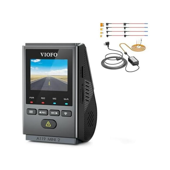 【Bundle: A119 Mini 2+HK4+8PCS Full Set Fuse】 VIOFO Dash Cam A119 Mini 2, STARVIS 2 Sensor, 2K 60fps/HDR 30fps Voice Control Car Dash Camera with 5GHz Wi-Fi GPS, Night Vision 2.0, 24H Parking Mode
