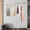 thumbnail image 2 of Miumaeov Gold Clothes Rack Wall Mounted Metal Garment Rack Hanging Rod For Living Room Clothing Store, 2 of 10
