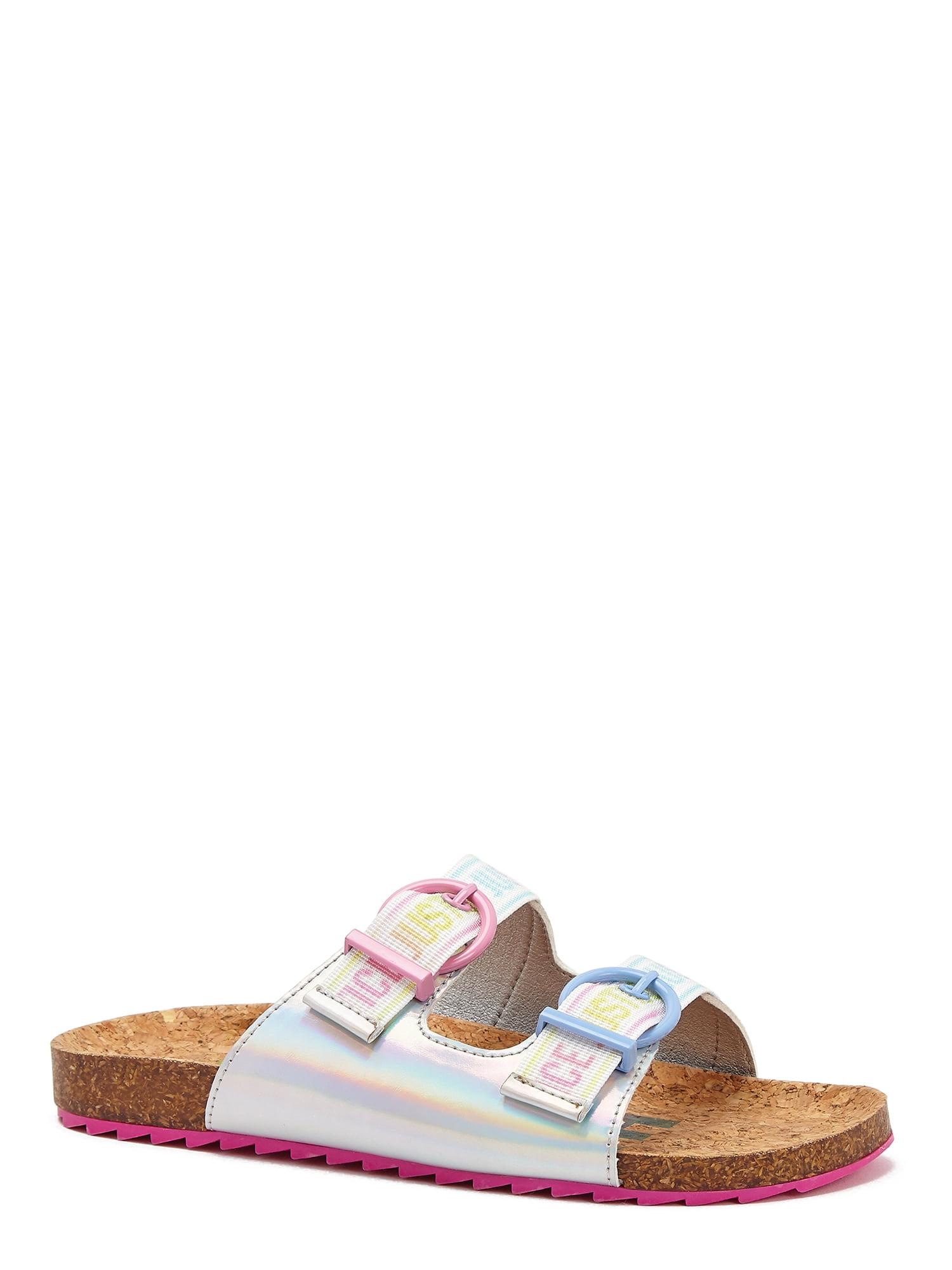 Girls Summer Sandals Iridescent Footbed Mules Holographic Comfort Shoes Size 