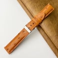 thumbnail image 2 of 18mm Tan Brown Ostrich Watch Band Men Quick Release Replacement Leather Strap Extra Soft Handmade Wristband Stainless Steel Buckle Father's Day Gift for Dad Son Husband, 2 of 7