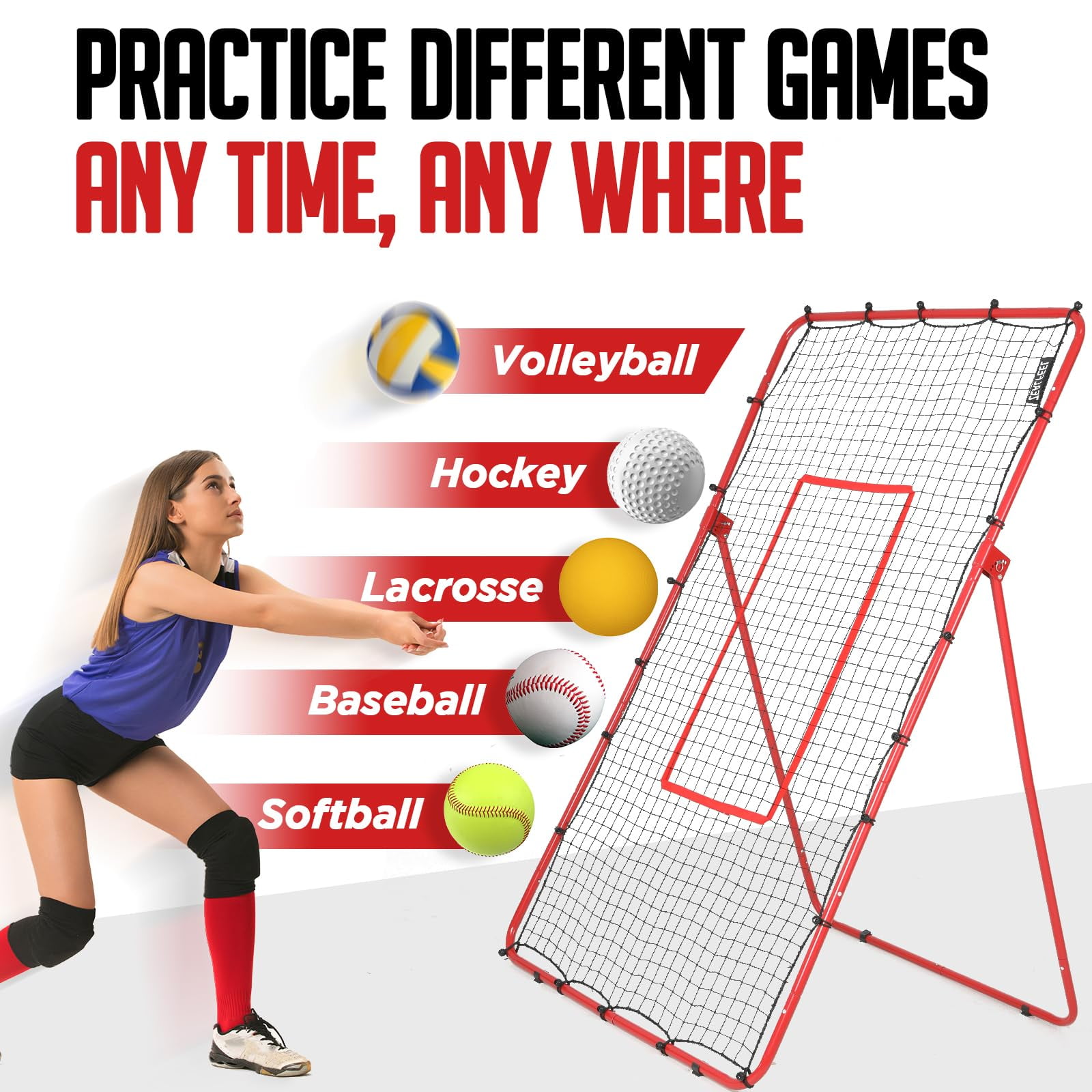 Red De Práctica De Voleibol, Red De Entrenamiento De Voleibol Resistente Y Ajustable Facil De Montar Para Juegos Practica De Pases Y Golpes