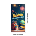 thumbnail image 1 of Spanish Themed Back to School Banner with School Bus Globe Books Elements, Backdrop for Classroom Decorations School Events Welcome Parties Student Gatherings Photo Props, 1 of 4