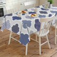 thumbnail image 4 of Grey Purple Moroccan Rectangle Tablecloth, Retro Bohemia Geometric Pattern Waterproof & StainResistant Tablecloth, Washable Oil-proof Table Cover for Dining/Party/Wedding/Camping/Buffet 54x108 In, 4 of 9