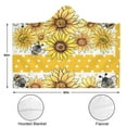 thumbnail image 3 of Wearable Blanket,Yellow Dot Sunflower Bee Pattern Hooded Wearable Sherpa Blanket for Adults & Teens,Winter Poncho Shawl Wrap Cape Thick Warm,60"x80", 3 of 5