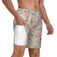 thumbnail image 2 of Balery Pigs Exercising Mens Swim Trunks Swim Shorts for Men Quick Dry Inseam Beach Shorts with Compression Liner Pocket-3X-Large, 2 of 9