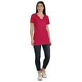 thumbnail image 5 of Inkmeso Long Length Notch Neck Top For Women Basic Cotton Tee Shirt w/ Pocket Patch Legging Top, 5 of 7