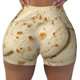 thumbnail image 2 of Balery Taco Tortillas Pantalones cortos de entrenamiento estampados para mujer, sin costuras, ajustados, para gimnasio, yoga, correr, deportes, ejercicio activo, fitness.-XX-Large, 2 of 8